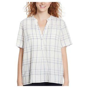NWT Gloria Vanderbilt Women's V-Neck Short Sleeve Blouse White Size M $45 HH468